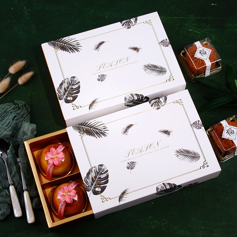 蛋黄酥包装盒隔断盒月饼礼盒包装盒6粒装牛扎饼雪花酥包装盒ins风