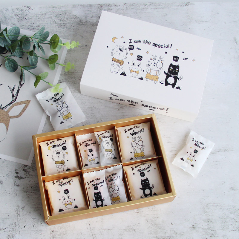 原创卡通猫咪兔子月饼包装盒 蛋黄酥礼盒雪媚娘牛轧糖雪花酥送礼