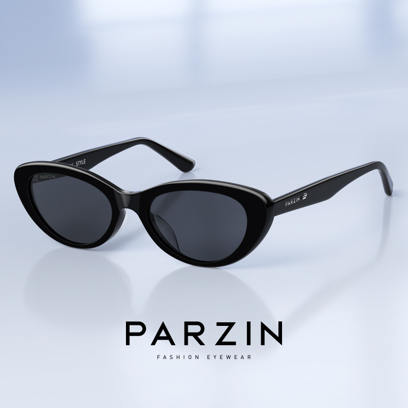 帕森复古猫眼墨镜女百搭修颜白色窄框太阳镜男防晒防紫外线PZ7799