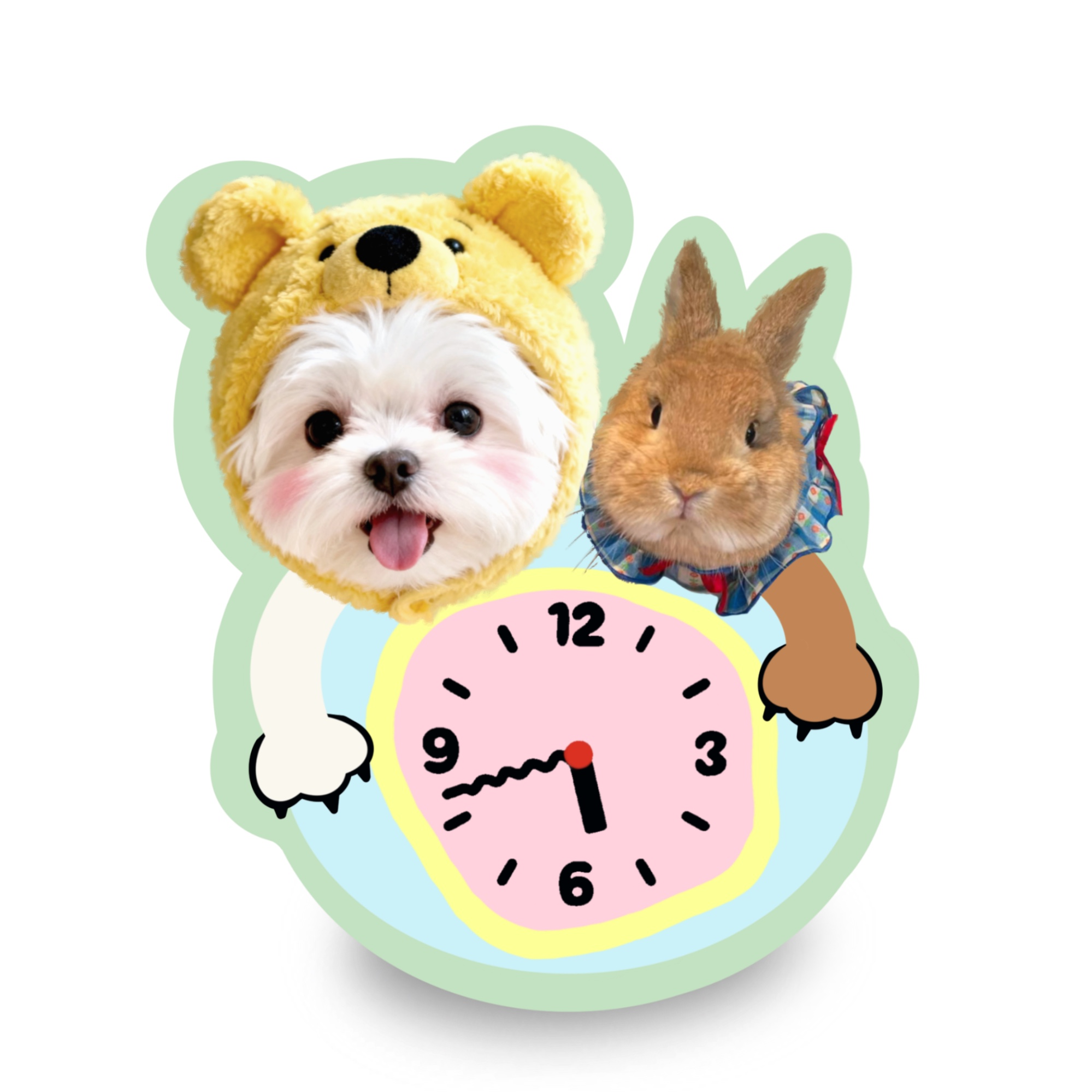 私人订制萌宠时钟礼物