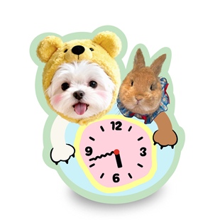 宠物定制周边时钟钟表原创设计猫咪狗狗可爱摆件创意礼物