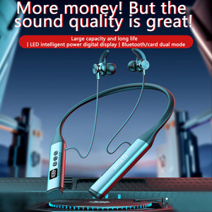 新款挂脖耳机 蓝牙5.3长效续航带数显蓝牙耳机超长续航厂家私模