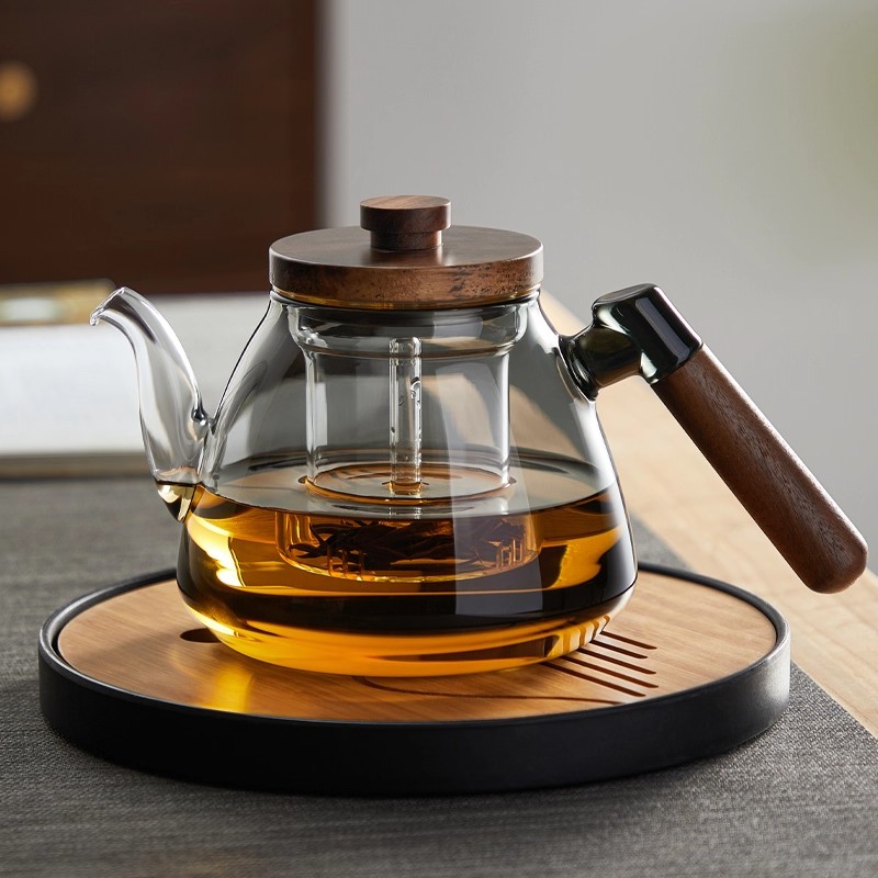 大容量泡茶壶2025新款玻璃蒸煮茶壶家用烧水壶耐高温黑晶炉养生壶
