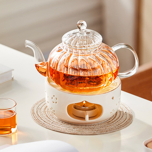 玻璃花茶壶套装蜡烛加热煮茶炉2025新款可明火围炉水果温茶炉底座