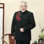 Tang phù hợp với quần áo nam cổ áo cha trung niên áo khoác mùa thu ông già áo dài phong cách Trung Quốc - Trang phục dân tộc trang phục dân tộc mường