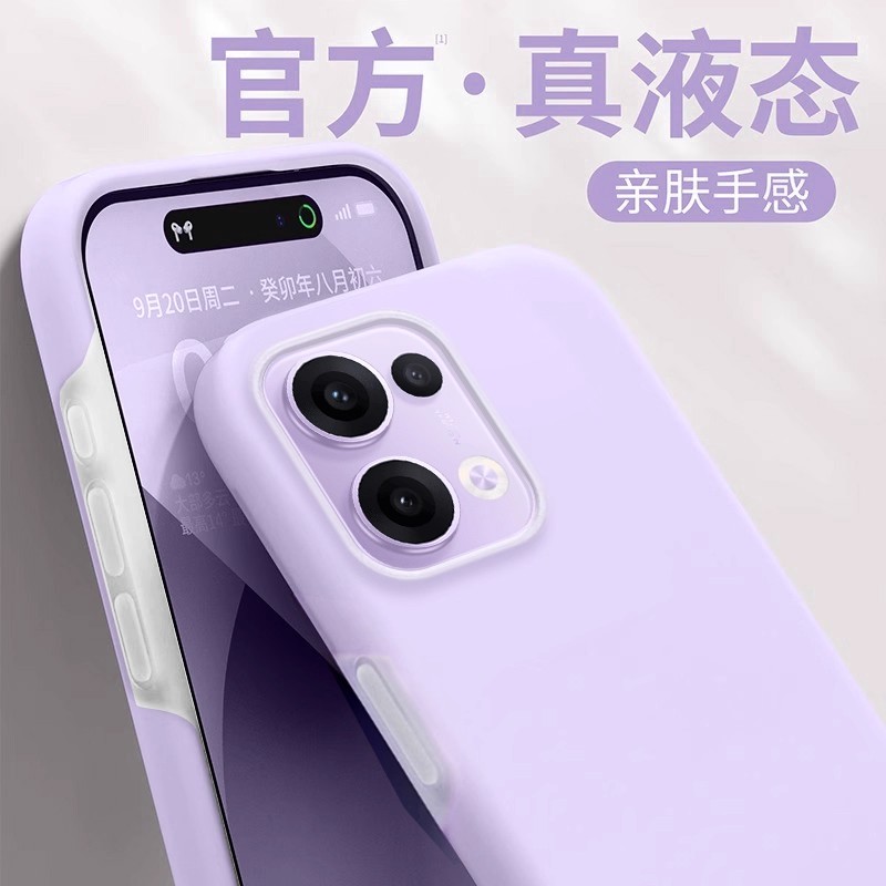 适用OPPOReno14果冻壳新款13液态硅胶12手机壳findX8 S+软全包findX9Pro耐脏X7Ultra防摔Q弹男女一加13保护套