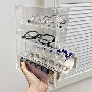 防尘盒子日抛美瞳收纳隐形眼镜盒 透明高级感眼镜收纳盒多格抽屉式