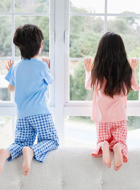 亲子装儿童夏季空调服短袖家居服