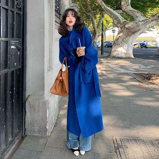 2023秋冬新款中长款法式赫本风呢子大衣百搭斗篷毛呢外套