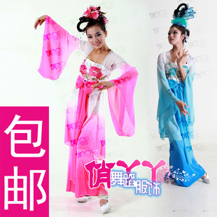 水袖 嫦娥舞蹈古典表演出服贵妃醉酒仙女红豆汉唐广袖 古装 2024新款