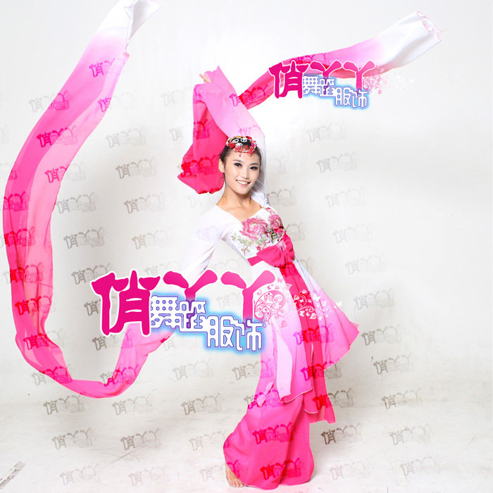 嫦娥七仙女古典舞蹈表演出服装贵妃醉酒舞台水袖舞古装水袖红豆