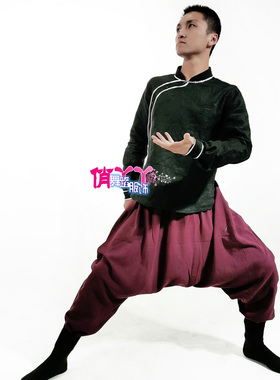 蓝色游吟李德戈景蒙古舞大草原筷子舞蹈服装表演出服男生鸿雁考试