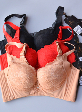 六月玫瑰8351氧塑文胸正品聚宝盆厚AB罩杯聚拢侧收5排扣调整内衣