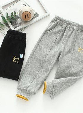 非常小鱼82074童装新款春装男童针织棉运动儿童休闲松紧腰头长裤