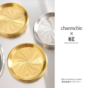 304不锈钢备菜盘可叠放配菜盘自助烤肉盘子商用摆肉圆盘定制logo