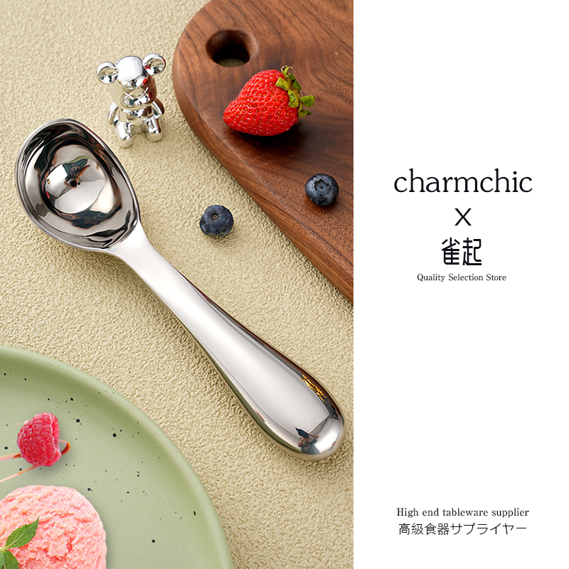 304不锈钢冰淇淋挖球勺加厚空心柄水果挖球器家用冰激凌雪糕勺子