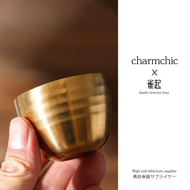 复古风304不锈钢小酒杯商用迷你条纹杯做旧露营餐厅茶杯定制logo