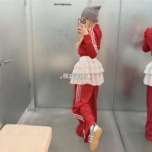 Adidas三叶草26春女两件套可拆蛋糕裙屁帘休闲长裤KS1430 KS1431