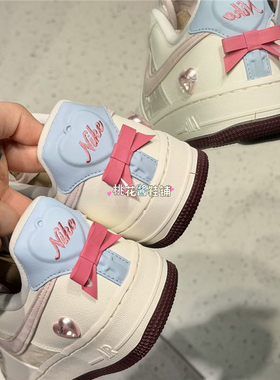 Nike耐克26年情人节款AF1空军一号蝴蝶结运动休闲板鞋IQ4937-161