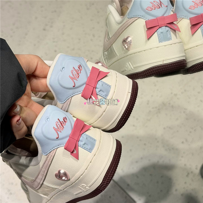 Nike耐克26年情人节款AF1空军一号蝴蝶结运动休闲板鞋IQ4937-161