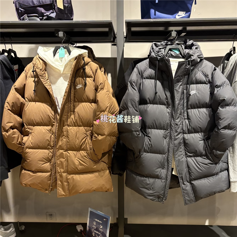 NIKE耐克男子中长款防寒外套刺绣logo保暖羽绒服 IB2974-010/235