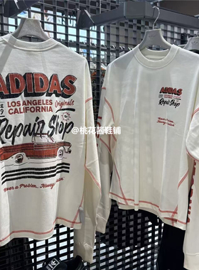 AdidasAdidas X OG L.A三叶草25年男女印花运动休闲长袖T恤JX6142