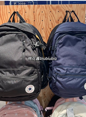 正品CONVERSE匡威双肩包书包男女黑蓝色背包10021138-A01-A19-A14