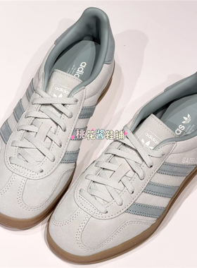 Adidas三叶草26年女子GAZELLE亚麻绿色T头德训鞋运动休闲鞋IH9219