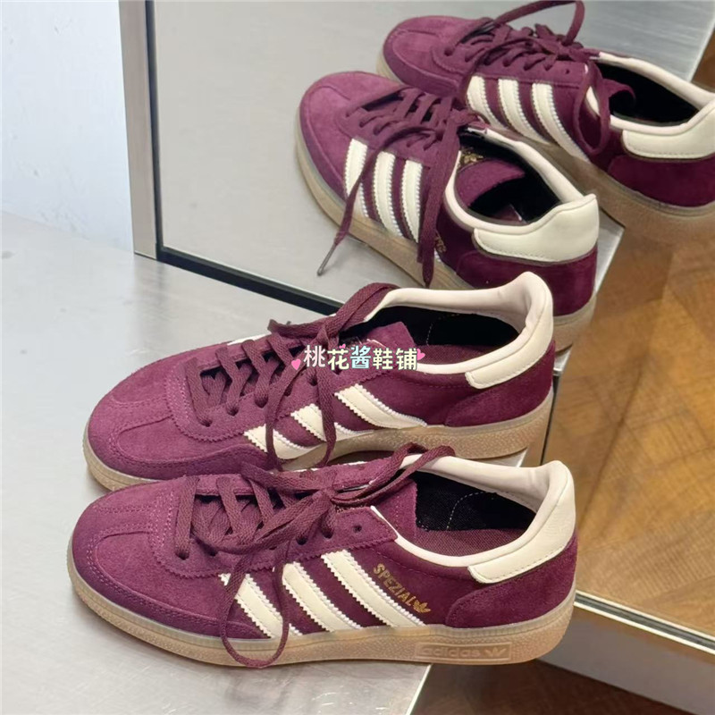 Adidas三叶草SPEZIAL秋冬女子酒红色运动休闲鞋T头德训鞋 JP8726