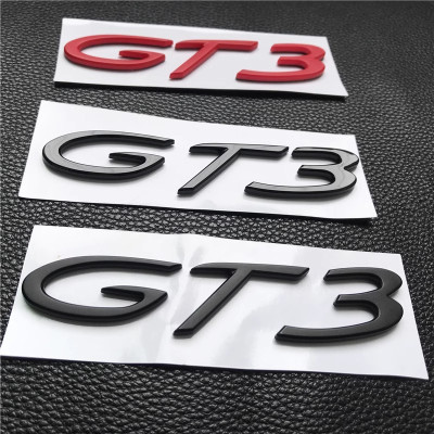 保时捷车标911卡雷拉改装黑色GT3字母标PORSCHE后尾箱GT4英文标志