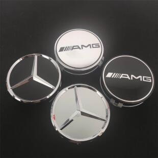 奔驰轮毂盖E级S级C级ML350 R350 GLK300轮毂中心盖AMG标志盖改装