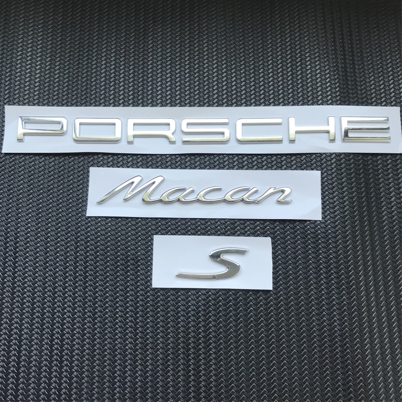 适用保时捷MacanGTS车标迈凯S英文标志改装后尾箱PORSCHE黑色字母