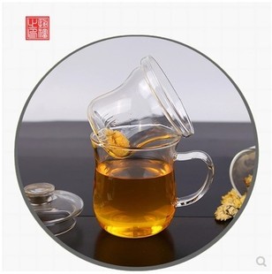 耐热透明带盖茶杯子 特价 玻璃茶具带过滤创意美体三件杯 恒福正品