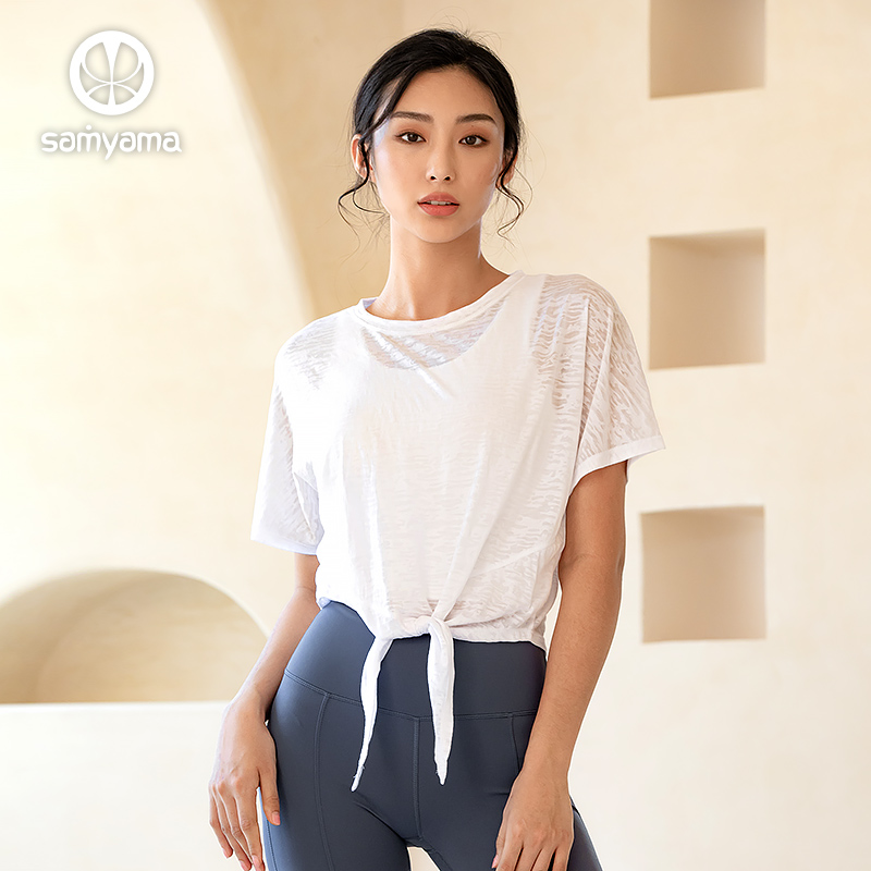 samyama凉感瑜伽短袖t恤女罩衫夏