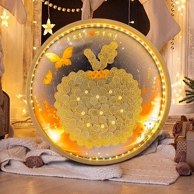 创意平安夜苹果好运手作摆件送女友闺蜜礼物硬币相框diy手工五角,家居饰品,相框/画框,淘宝优惠券,粉丝福利购,淘宝优惠卷