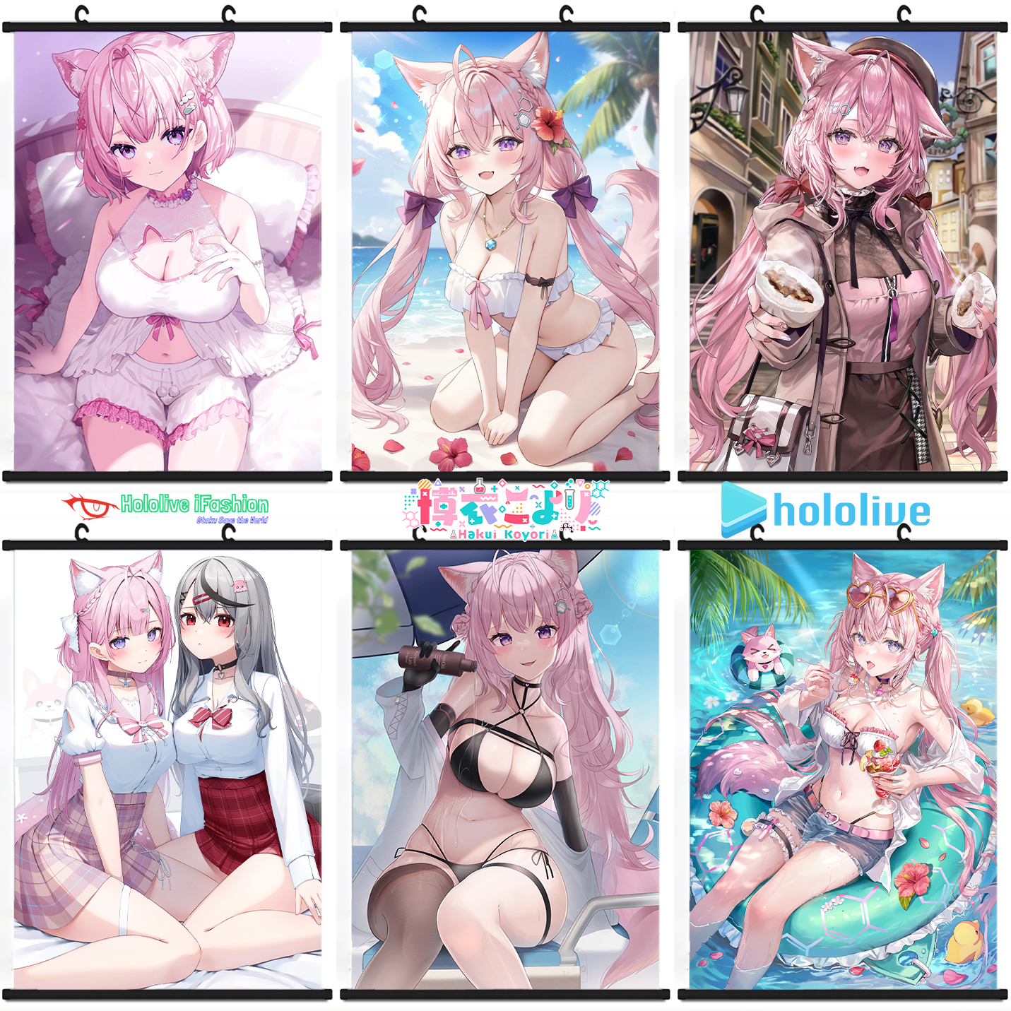 博衣小夜璃挂画 Hololive海报 Koyori定制Vtuber油画布少女周边美