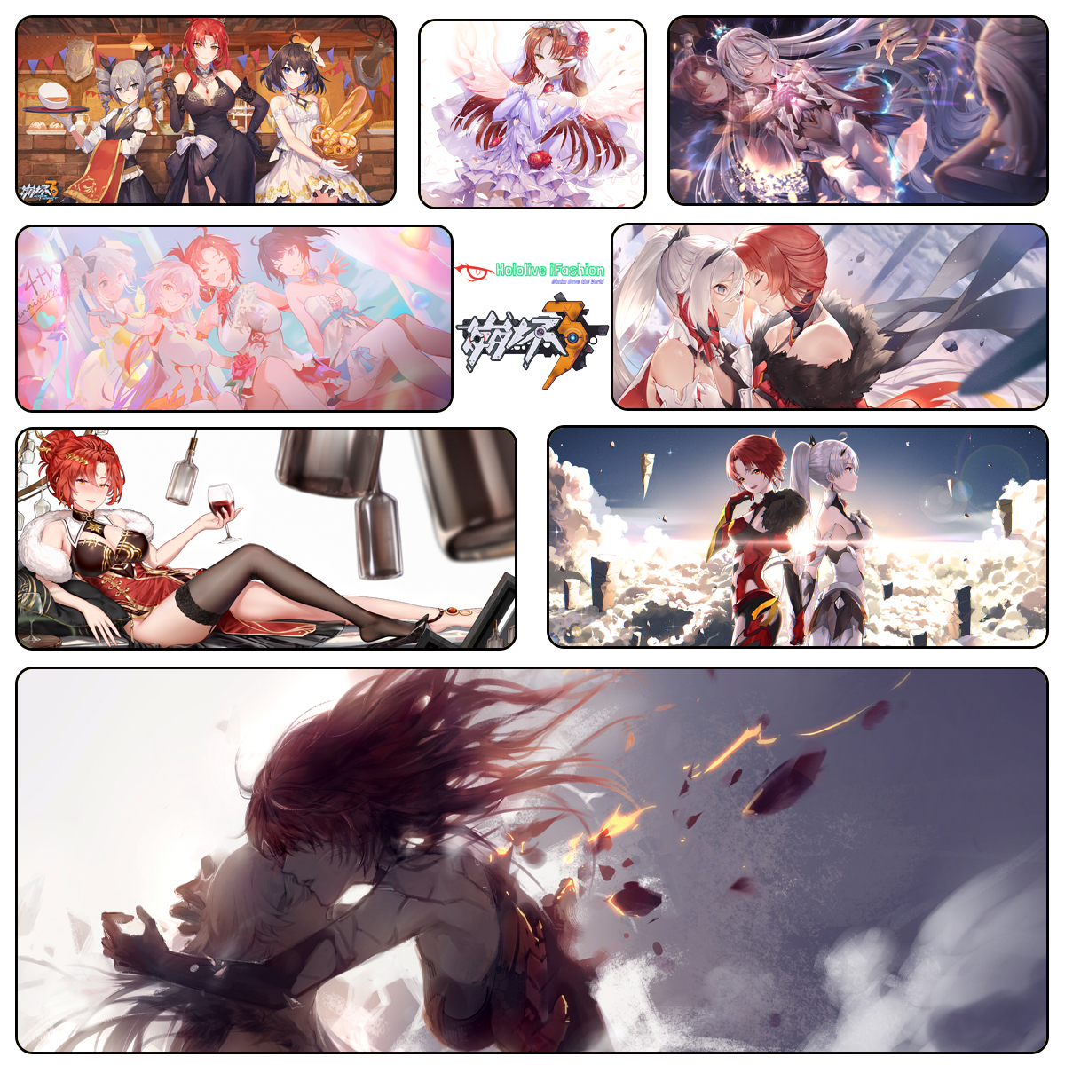 崩坏3 无量塔姬子 真红骑士 米哈游锁边超大游戏键盘鼠标垫桌垫