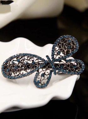 豆家6厘米弹簧夹镂空蝴蝶款阿jiD清仓发夹压夹弹夹一字夹刘海