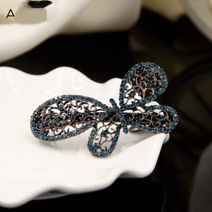 豆家6厘米弹簧夹镂空蝴蝶款阿jiD清仓发夹压夹弹夹一字夹刘海