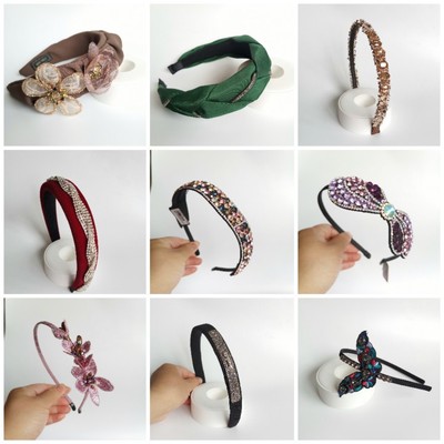 2318/[发箍合集2韩版高颅顶丝绒重工镶钻头箍短发过度神器