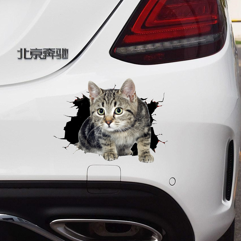 个性立体猫咪划痕刮痕遮挡装饰贴