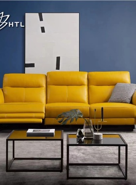 HTL沙发简约现代电动功能沙发真皮头层牛皮全户型绿光奇迹12425