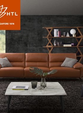 HTL头层牛皮简约现代客厅中小户型沙发组合定制幸运女神HTL-12442