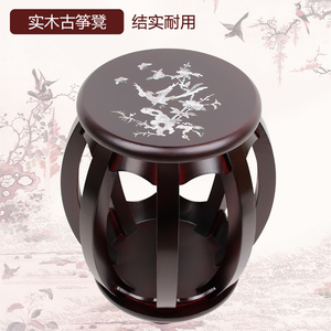凳子古筝圆凳古筝凳子实木古筝圆凳素面款印花款古筝琴凳结实耐用