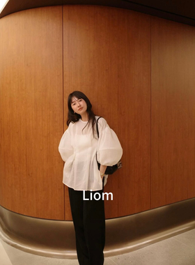 松本惠奈日系clane小众设计感复古百搭休闲宽松显瘦泡泡袖衬衫女