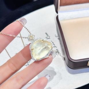 坠链均925银 【欢喜金生】意大利双闪链金色开口笑佛公925银项链