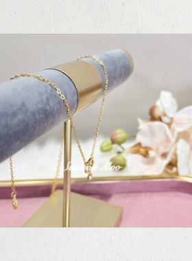 铜合金合成锆石项链 法式轻奢时尚千金风项链