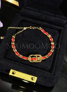 铜合金合成锆石手链 法式时尚手工编织红绳手链