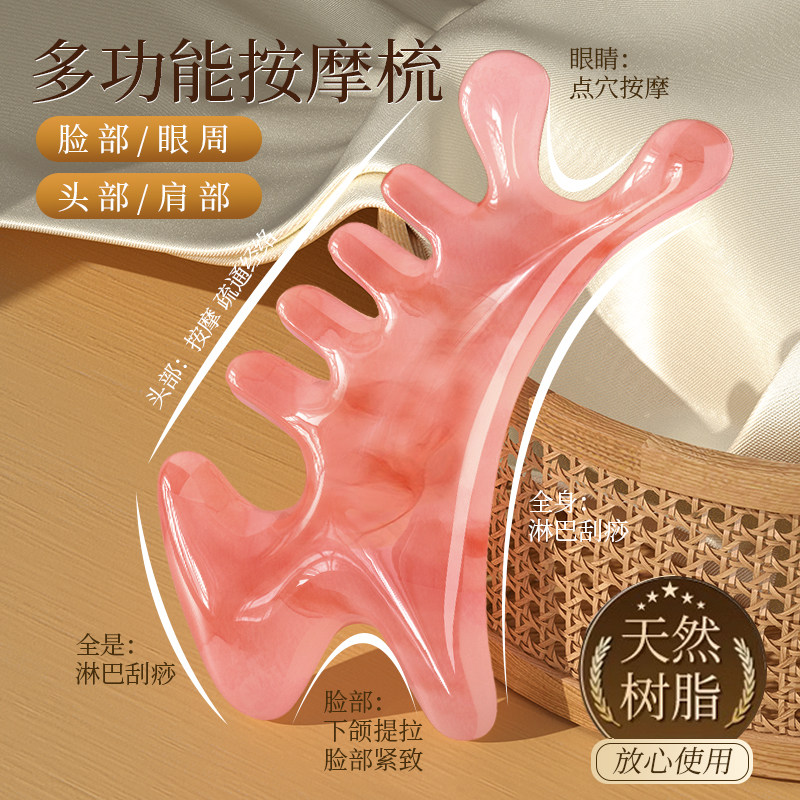 多功能梳子穴位头部小海豚刮痧养梳子/化妆梳/按摩梳