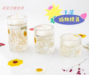 DIY蜡烛干花押材料模具手工滴胶大中小香薰蜡烛托盘镜面硅胶摆台